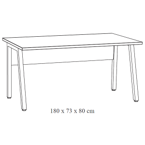 Bureau professionnel droit 180 cm SOON – Chêne gris Sherman et noir