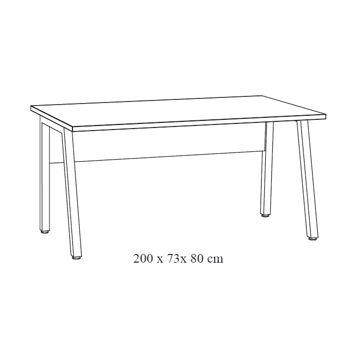 Bureau professionnel droit 200 cm SOON – Chêne gris Sherman et noir – Grand bureau design