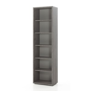 Bibliothèque de Bureau avec 5 étagères coloris chêne gris effet bois | Collection SOON | Meublorama