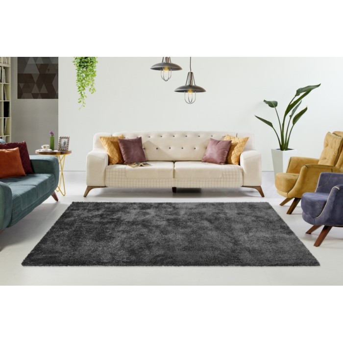 Tapis 230x160cm, design C005D coloris anthracite - Confort et élégance pour votre intérieur
