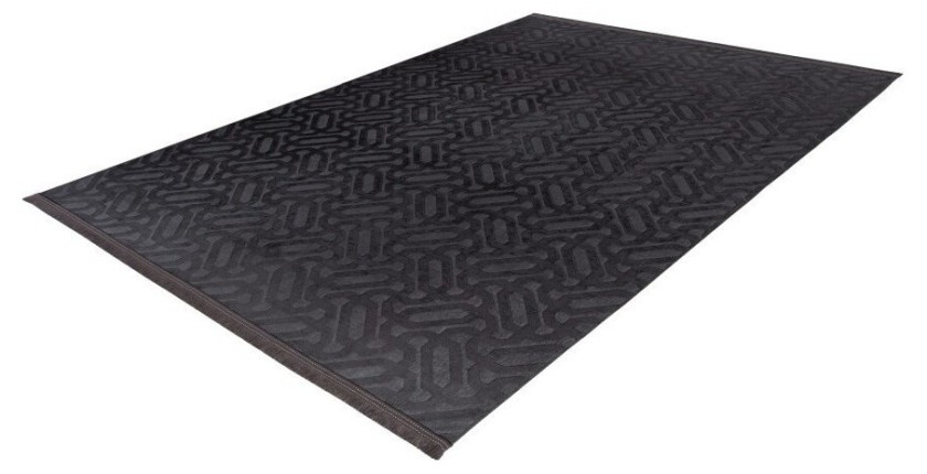 Tapis 160x120cm, design D012A coloris graphite - Confort et élégance pour votre intérieur