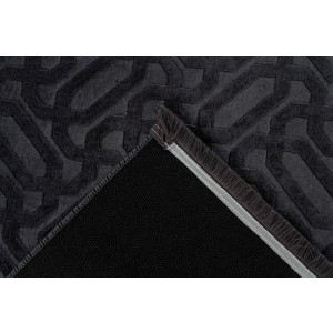 Tapis 280x200cm, design D012A coloris graphite - Confort et élégance pour votre intérieur