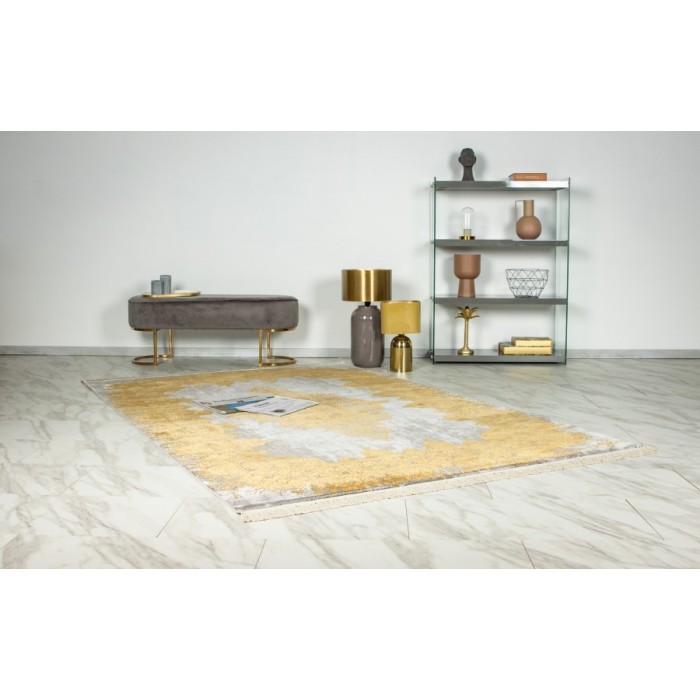 Tapis 290x200cm, design E109E coloris doré - Confort et élégance pour votre intérieur