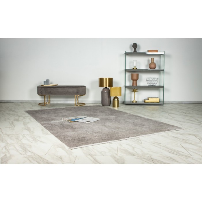 Tapis 230x160cm, design E209E coloris argent - Confort et élégance pour votre intérieur