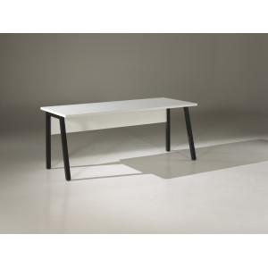 Bureau professionnel droit 150cm – Collection SOON – Coloris Blanc Mat et Noir