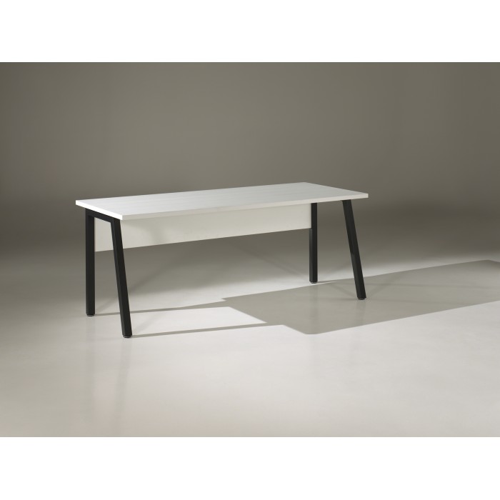 Bureau professionnel droit 180cm – Collection SOON – Coloris Blanc Mat et Noir