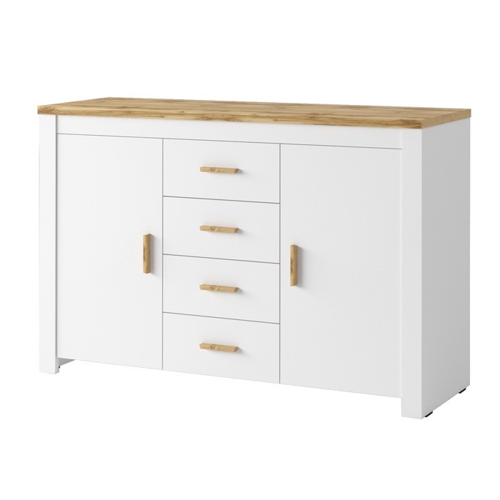 Commode collection JASPER, 2 portes, 4 tiroirs, idéal pour la chambre