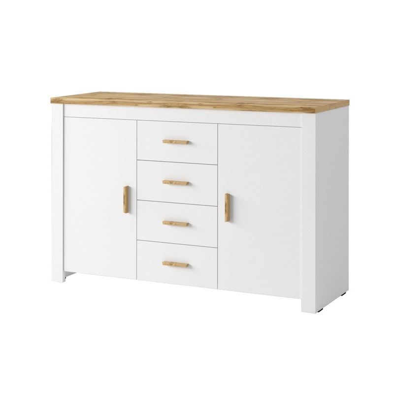 Commode collection JASPER, 2 portes, 4 tiroirs, idéal pour la chambre