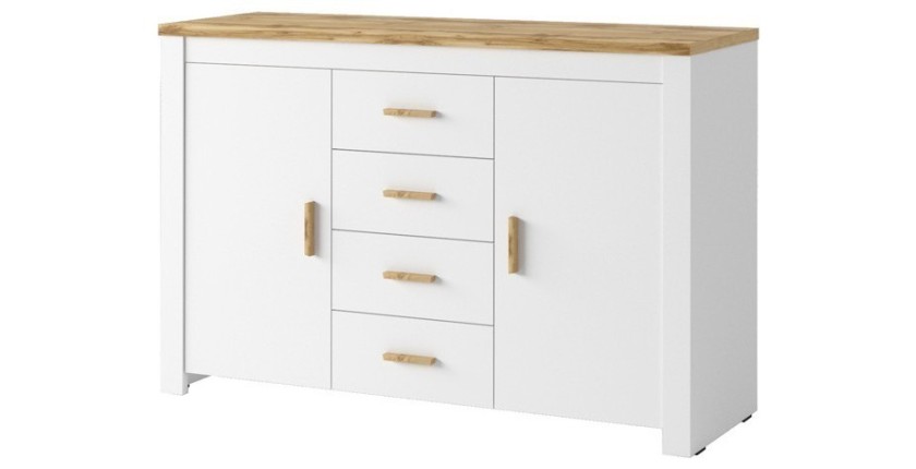 Commode collection JASPER, 2 portes, 4 tiroirs, idéal pour la chambre