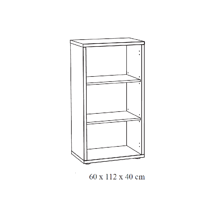 Bibliothèque de bureau SOON – Meuble 2 étagères – Chêne vieilli et noir – L60 x H112 x P40 cm