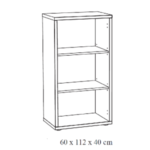 Bibliothèque de bureau SOON – Meuble 2 étagères – Chêne vieilli et noir – L60 x H112 x P40 cm