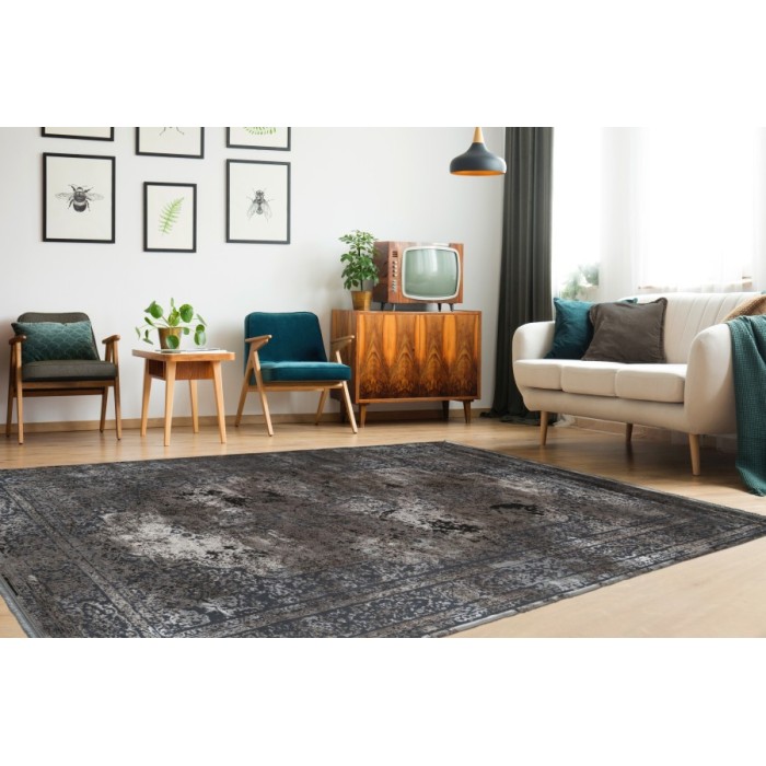 Tapis 150x80cm, design E209E coloris argent - Confort et élégance pour votre intérieur