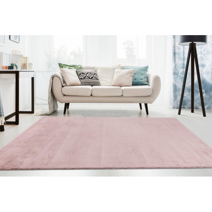 Tapis 150x80cm, design E005N coloris rose pastelle - Confort et élégance pour votre intérieur