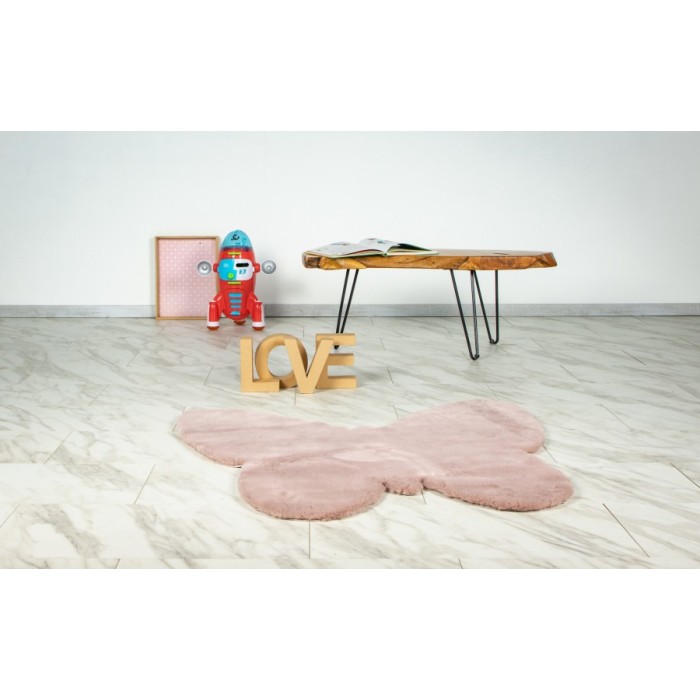 Tapis enfant 100x100, design E005S coloris rose poudré - Confort et élégance pour votre intérieur