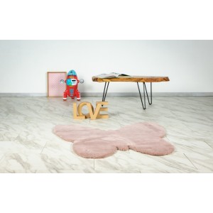 Tapis enfant 100x100, design E005S coloris rose poudré - Confort et élégance pour votre intérieur