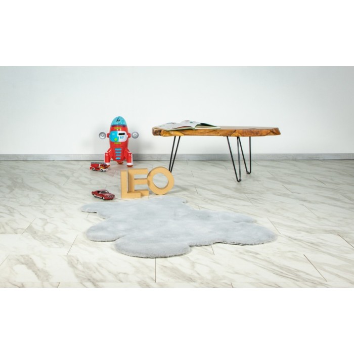 Tapis enfant 110x90cm, design E205S coloris argent - Confort et élégance pour votre intérieur