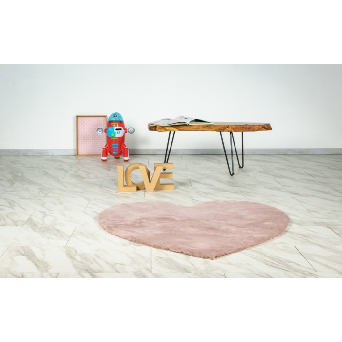 Tapis enfant 100x100cm, design E305S coloris rose poudré - Confort et élégance pour votre intérieur