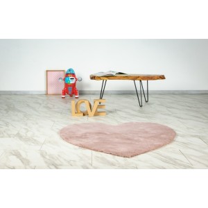 Tapis enfant 100x100cm, design E305S coloris rose poudré - Confort et élégance pour votre intérieur