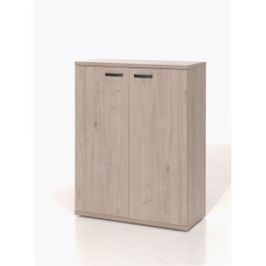 Meuble de rangement pour bureau 2 portes coloris chêne clair collection YUKON