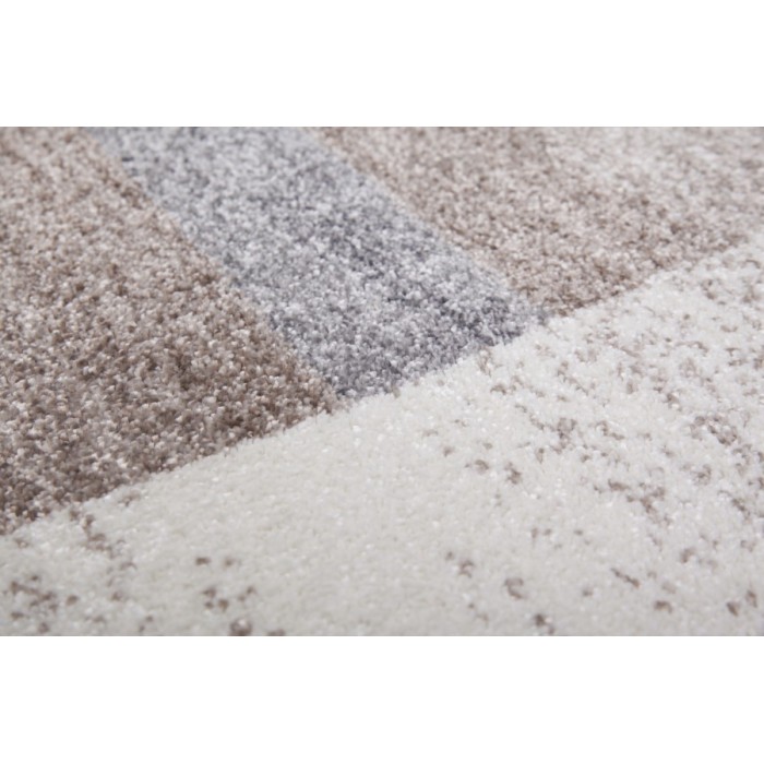 Tapis 290x200cm, design F005G coloris beige argenté - Confort et élégance pour votre intérieur