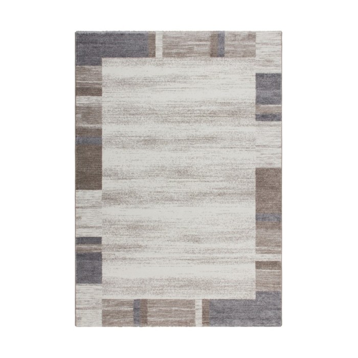 Tapis 290x200cm, design F005G coloris beige argenté - Confort et élégance pour votre intérieur