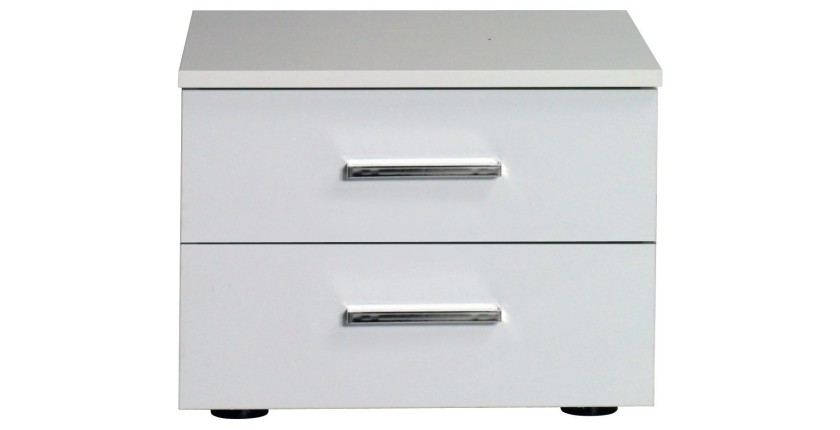 Lot de deux tables de chevet pour chambre à coucher. Collection SENA. Coloris blanc brillant