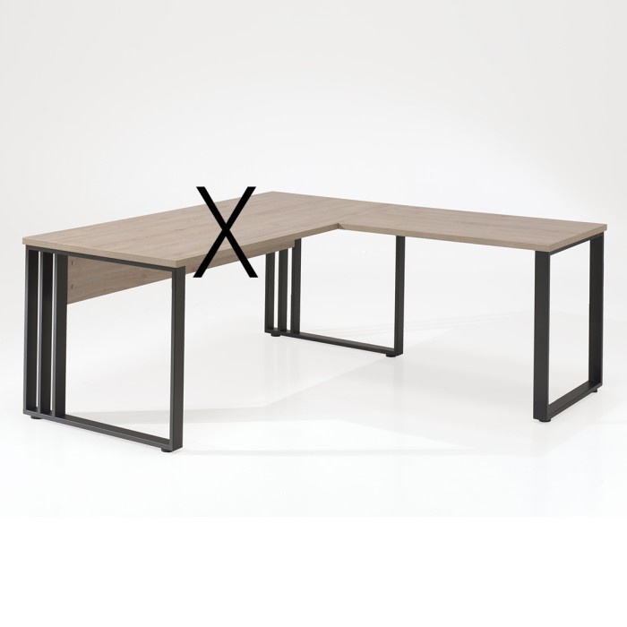 Retour de bureau YUKON – Chêne clair et pieds noirs – Design moderne 100 cm