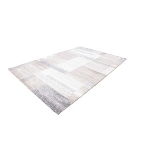 Tapis 150x80cm, design F105G coloris beige argenté - Confort et élégance pour votre intérieur
