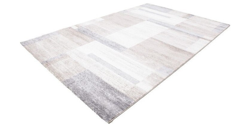 Tapis 170x120cm, design F105G coloris beige argenté - Confort et élégance pour votre intérieur