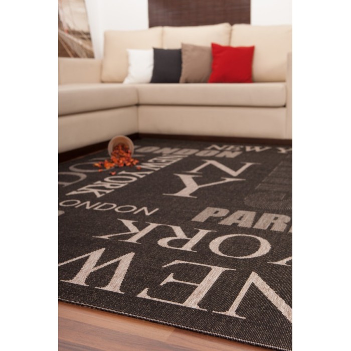 Tapis 170x120cm, design F115A coloris graphite - Confort et élégance pour votre intérieur