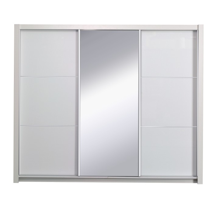 Chambre compléte SENA, blanc brillant, lit option coffre 160x200 cm, idéale pour une chambre lumineuse