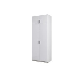 Surmeuble d'armoire deux portes collection FLEX, coloris blanc brillant
