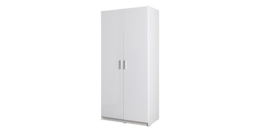 Armoire deux portes collection FLEX, coloris blanc brillant