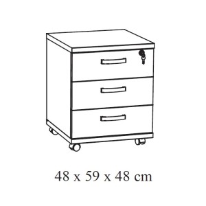 Caisson de rangement bureau 3 tiroirs coloris chêne clair | Collection YUKON | Meublorama