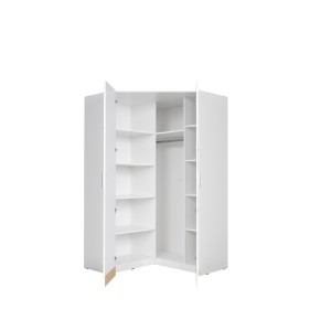 Armoire d'angle deux portes collection FLEX, blanc brillant