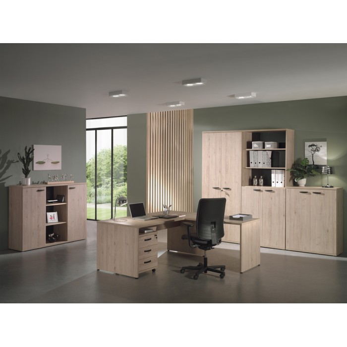 Caisson de rangement bureau 3 tiroirs coloris chêne clair | Collection YUKON | Meublorama