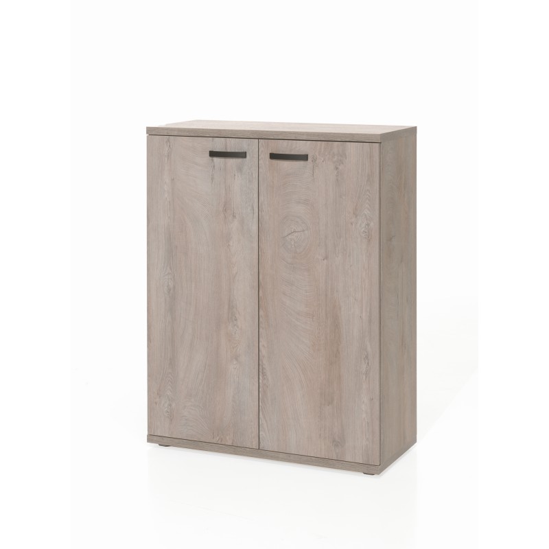 Meuble de rangement pour bureau 2 portes coloris chêne brut collection YUKON