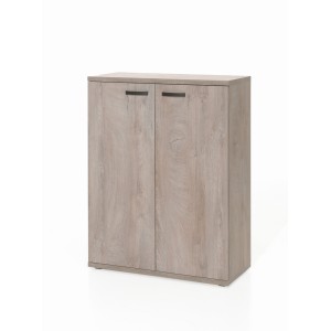 Meuble de rangement pour bureau 2 portes coloris chêne brut collection YUKON