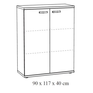 Meuble de rangement pour bureau 2 portes coloris chêne brut collection YUKON