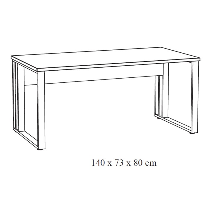 Bureau professionnel YUKON – 140 cm chêne brut et pieds noirs – Design robuste et moderne