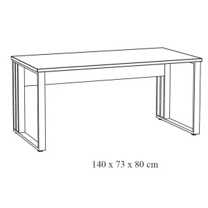 Bureau professionnel YUKON – 140 cm chêne brut et pieds noirs – Design robuste et moderne