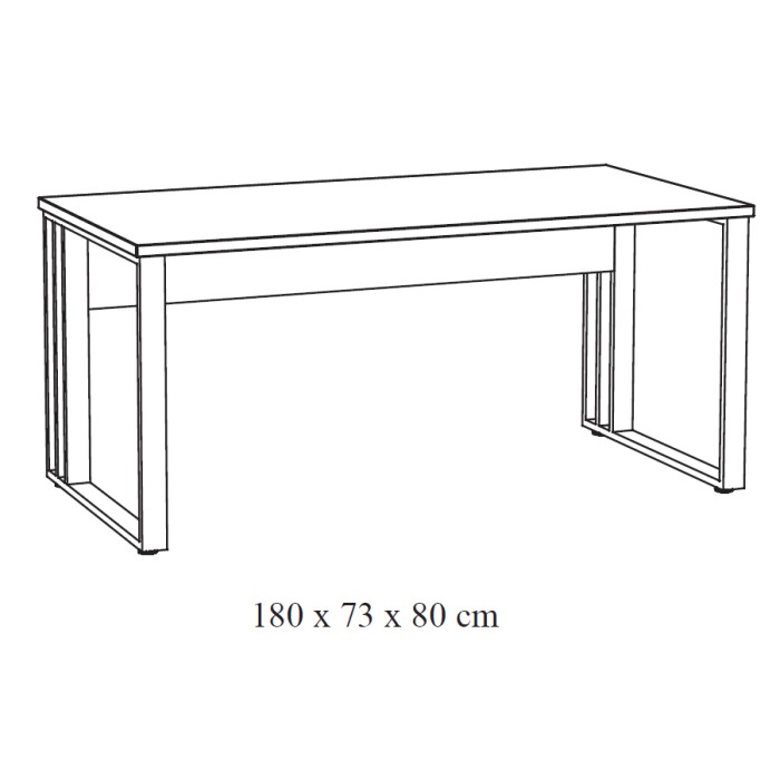 Bureau professionnel YUKON – 180 cm chêne brut et pieds noirs – Design moderne et robuste