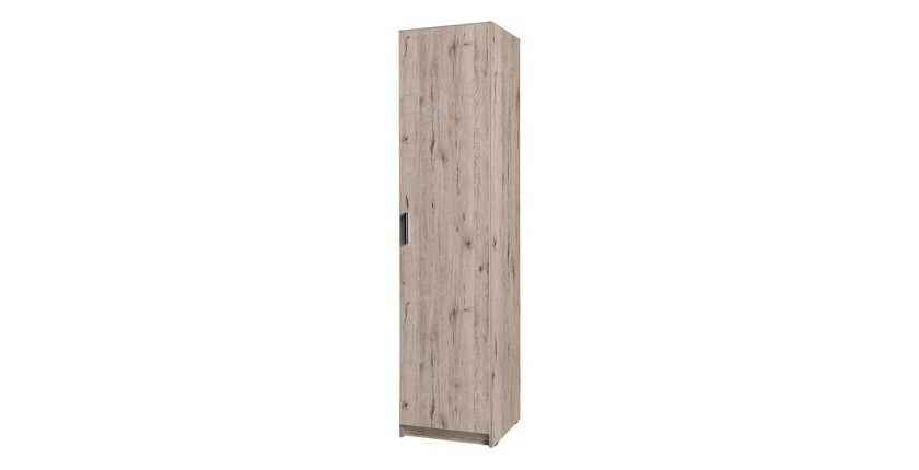 Armoire une porte collection FLEX, coloris chêne wellington et gris graphite