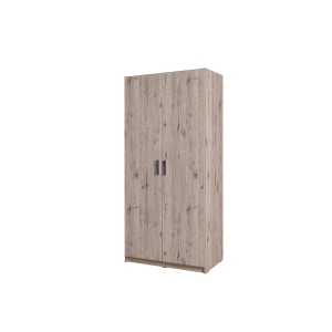 Armoire deux portes collection FLEX, coloris chêne wellington et gris graphite