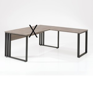 Retour de bureau YUKON – 100 cm chêne brut et pieds noirs – Extension design avec structure métallique