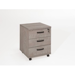 Caisson de rangement bureau 3 tiroirs coloris chêne brut | Collection YUKON | Meublorama