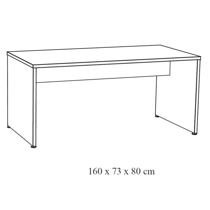 Bureau professionnel YUKON – 160 cm chêne brut – Design moderne et solide