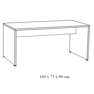 Bureau professionnel YUKON – 160 cm chêne brut – Design moderne et solide