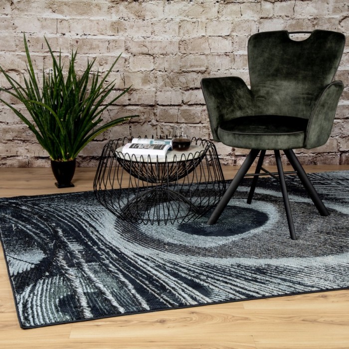 Tapis 290x200cm, design G108A coloris bleu pétrole - Confort et élégance pour votre intérieur