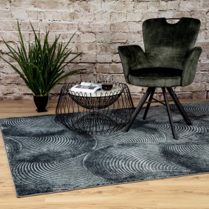 Tapis 290x200cm, design G208A coloris bleu pétrole - Confort et élégance pour votre intérieur